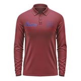 Custom Crimson Red Purple Long Sleeve Polo Shirt