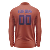 Custom Coral Red Purple Long Sleeve Polo Shirt