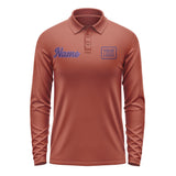 Custom Coral Red Purple Long Sleeve Polo Shirt