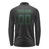 Custom Black Green Long Sleeve Polo Shirt
