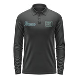 Custom Black Blue Green Long Sleeve Polo Shirt