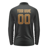 Custom Black Khaki Long Sleeve Polo Shirt