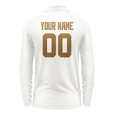 Custom White Khaki Long Sleeve Polo Shirt
