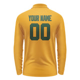 Custom Yellow Green Long Sleeve Polo Shirt