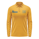 Custom Yellow Blue Green Long Sleeve Polo Shirt