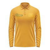 Custom Yellow Gold Long Sleeve Polo Shirt