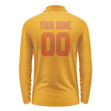 Custom Yellow Orange Long Sleeve Polo Shirt