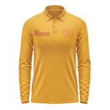 Custom Yellow Orange Long Sleeve Polo Shirt