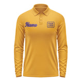 Custom Yellow Purple Long Sleeve Polo Shirt