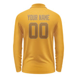 Custom Yellow Khaki Long Sleeve Polo Shirt