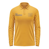 Custom Yellow Khaki Long Sleeve Polo Shirt