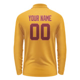 Custom Yellow Crimson Red Long Sleeve Polo Shirt