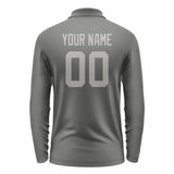 Custom Dark Grey Gray Long Sleeve Polo Shirt