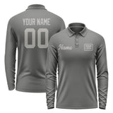 Custom Dark Grey Gray Long Sleeve Polo Shirt