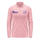 Custom Light Pink Light Purple Long Sleeve Polo Shirt