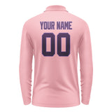Custom Light Pink Purple Long Sleeve Polo Shirt