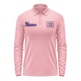 Custom Light Pink Purple Long Sleeve Polo Shirt
