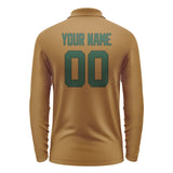 Custom Khaki Green Long Sleeve Polo Shirt