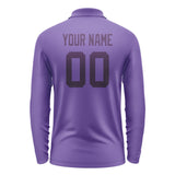 Custom Light Purple Purple Long Sleeve Polo Shirt