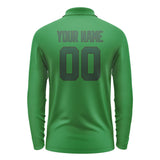 Custom Emerald Green Green Long Sleeve Polo Shirt