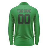 Custom Emerald Green Dark Green Long Sleeve Polo Shirt