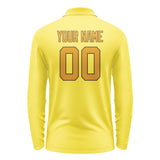 Custom Light Yellow Yellow Long Sleeve Polo Shirt