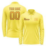 Custom Light Yellow Yellow Long Sleeve Polo Shirt