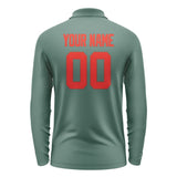 Custom Blue Green Orange Red Long Sleeve Polo Shirt