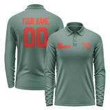 Custom Blue Green Orange Red Long Sleeve Polo Shirt