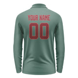 Custom Blue Green Crimson Red Long Sleeve Polo Shirt