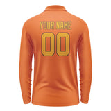Custom Orange Yellow Long Sleeve Polo Shirt