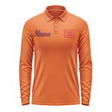 Custom Orange Red Long Sleeve Polo Shirt