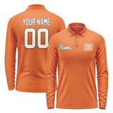 Custom Orange Cream Long Sleeve Polo Shirt