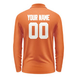 Custom Orange White Long Sleeve Polo Shirt