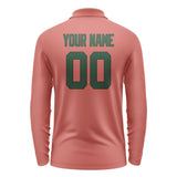 Custom Copper Rose Green Long Sleeve Polo Shirt