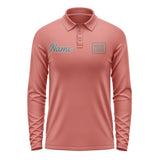 Custom Copper Rose Dark Grey Long Sleeve Polo Shirt