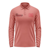 Custom Copper Rose Red Long Sleeve Polo Shirt