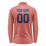 Custom Copper Rose Navy Long Sleeve Polo Shirt