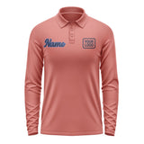Custom Copper Rose Navy Long Sleeve Polo Shirt