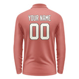 Custom Copper Rose Cream Long Sleeve Polo Shirt