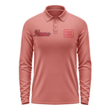 Custom Copper Rose Red Long Sleeve Polo Shirt