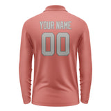 Custom Copper Rose Gray Long Sleeve Polo Shirt