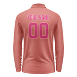 Custom Copper Rose Pink Long Sleeve Polo Shirt