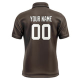 Custom Brown White Short-Sleeve Polo Shirt