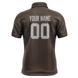 Custom Brown Gray Short-Sleeve Polo Shirt