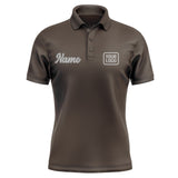 Custom Brown Gray Short-Sleeve Polo Shirt