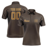 Custom Brown Khaki Short-Sleeve Polo Shirt