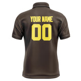 Custom Brown Light Yellow Short-Sleeve Polo Shirt