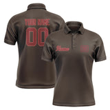 Custom Brown Crimson Red Short-Sleeve Polo Shirt