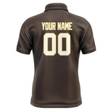 Custom Brown White Short-Sleeve Polo Shirt